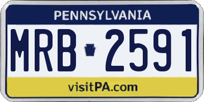 PA license plate MRB2591