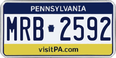 PA license plate MRB2592