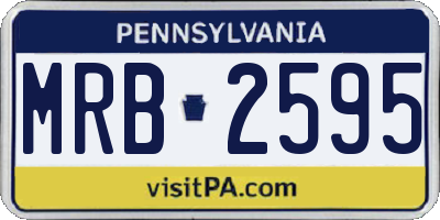 PA license plate MRB2595