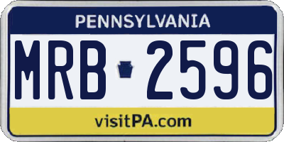 PA license plate MRB2596
