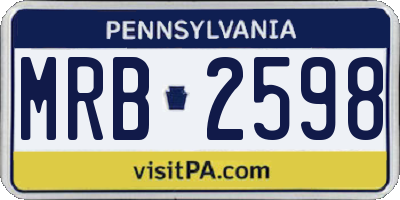 PA license plate MRB2598