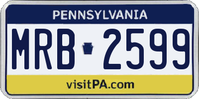 PA license plate MRB2599