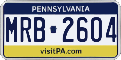 PA license plate MRB2604