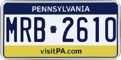 PA license plate MRB2610