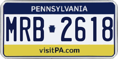 PA license plate MRB2618