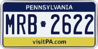 PA license plate MRB2622