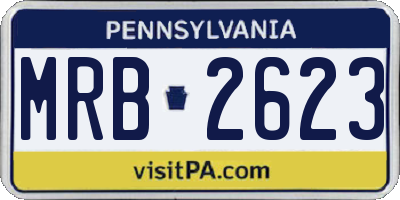 PA license plate MRB2623