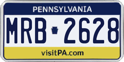 PA license plate MRB2628