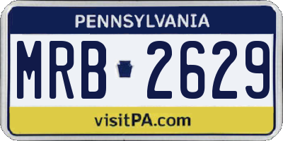 PA license plate MRB2629