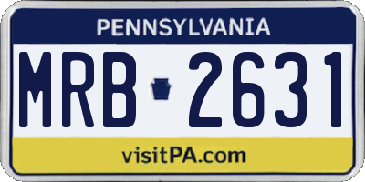PA license plate MRB2631