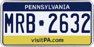 PA license plate MRB2632