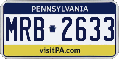 PA license plate MRB2633