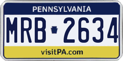 PA license plate MRB2634