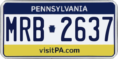 PA license plate MRB2637