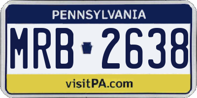 PA license plate MRB2638