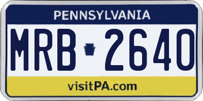 PA license plate MRB2640