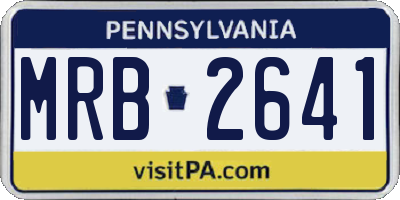 PA license plate MRB2641
