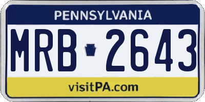 PA license plate MRB2643