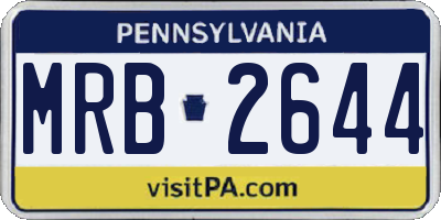 PA license plate MRB2644