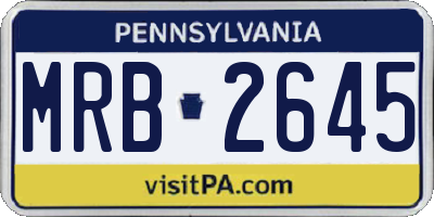 PA license plate MRB2645