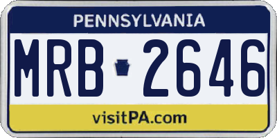 PA license plate MRB2646