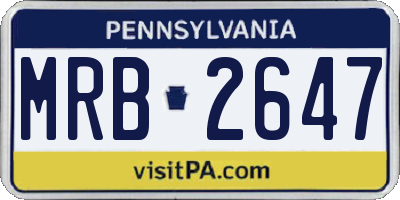 PA license plate MRB2647