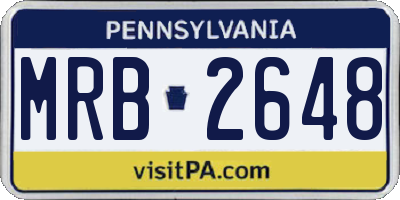 PA license plate MRB2648