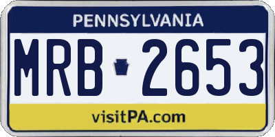 PA license plate MRB2653
