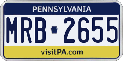PA license plate MRB2655