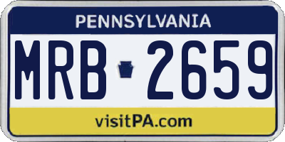 PA license plate MRB2659