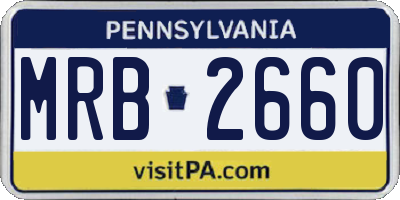 PA license plate MRB2660