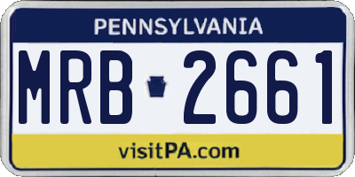PA license plate MRB2661