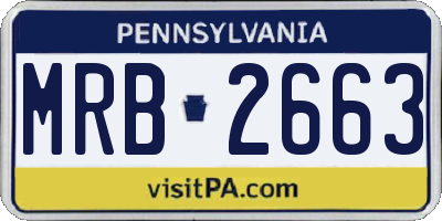 PA license plate MRB2663