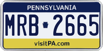 PA license plate MRB2665