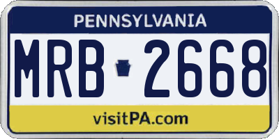 PA license plate MRB2668