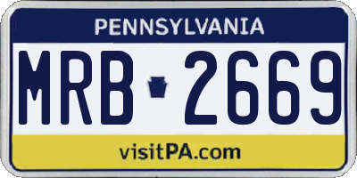 PA license plate MRB2669