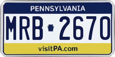 PA license plate MRB2670