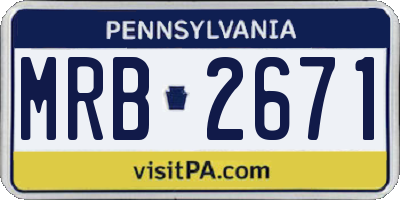 PA license plate MRB2671