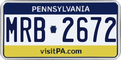 PA license plate MRB2672