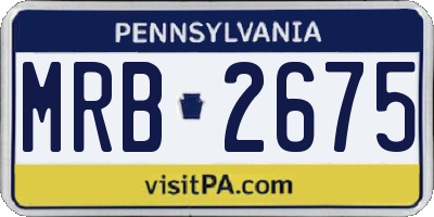 PA license plate MRB2675