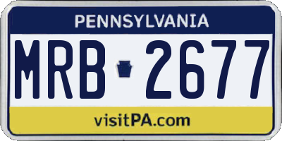 PA license plate MRB2677