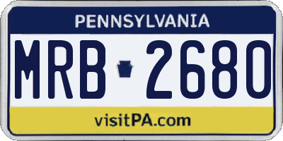 PA license plate MRB2680