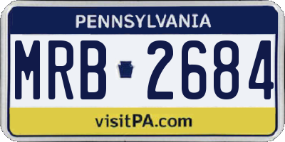 PA license plate MRB2684