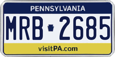 PA license plate MRB2685