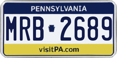 PA license plate MRB2689