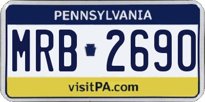 PA license plate MRB2690