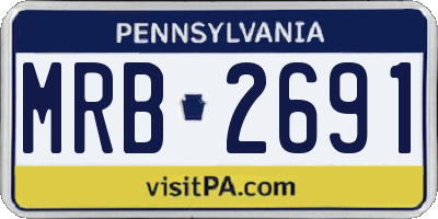 PA license plate MRB2691