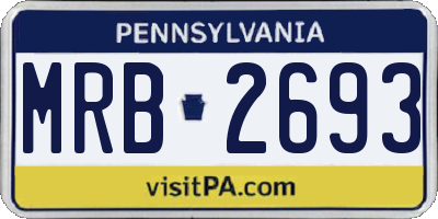 PA license plate MRB2693