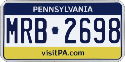 PA license plate MRB2698
