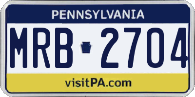 PA license plate MRB2704
